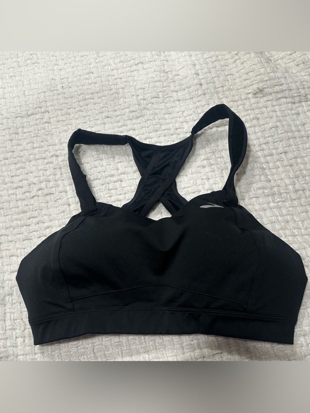 Brooks Juno Sports Bra 34DBlack High Impact Wireless 350071 Racerback